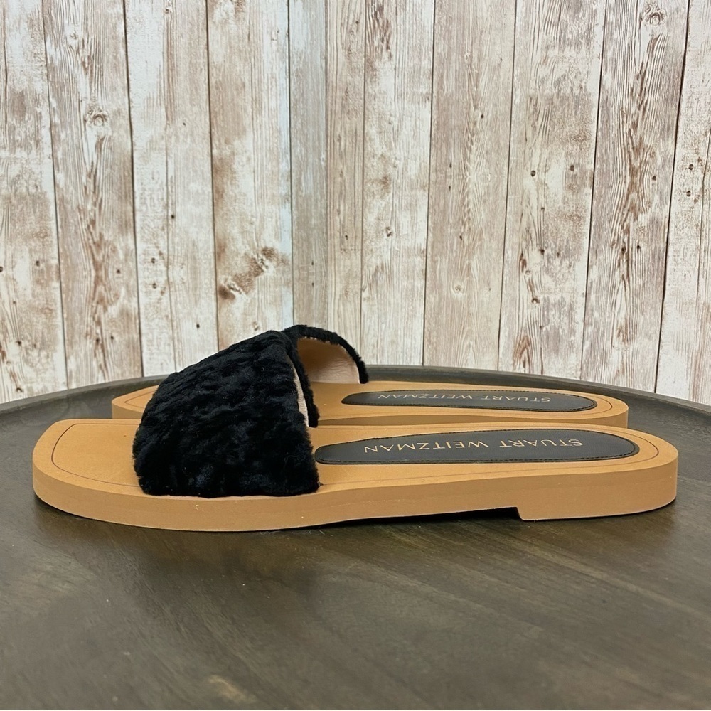 Stuart Weiztman Cammy Shearling Strap Slide Sanda… - image 6